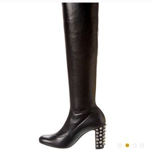 Christian Louboutin Knee High Boots Studded Heel 9